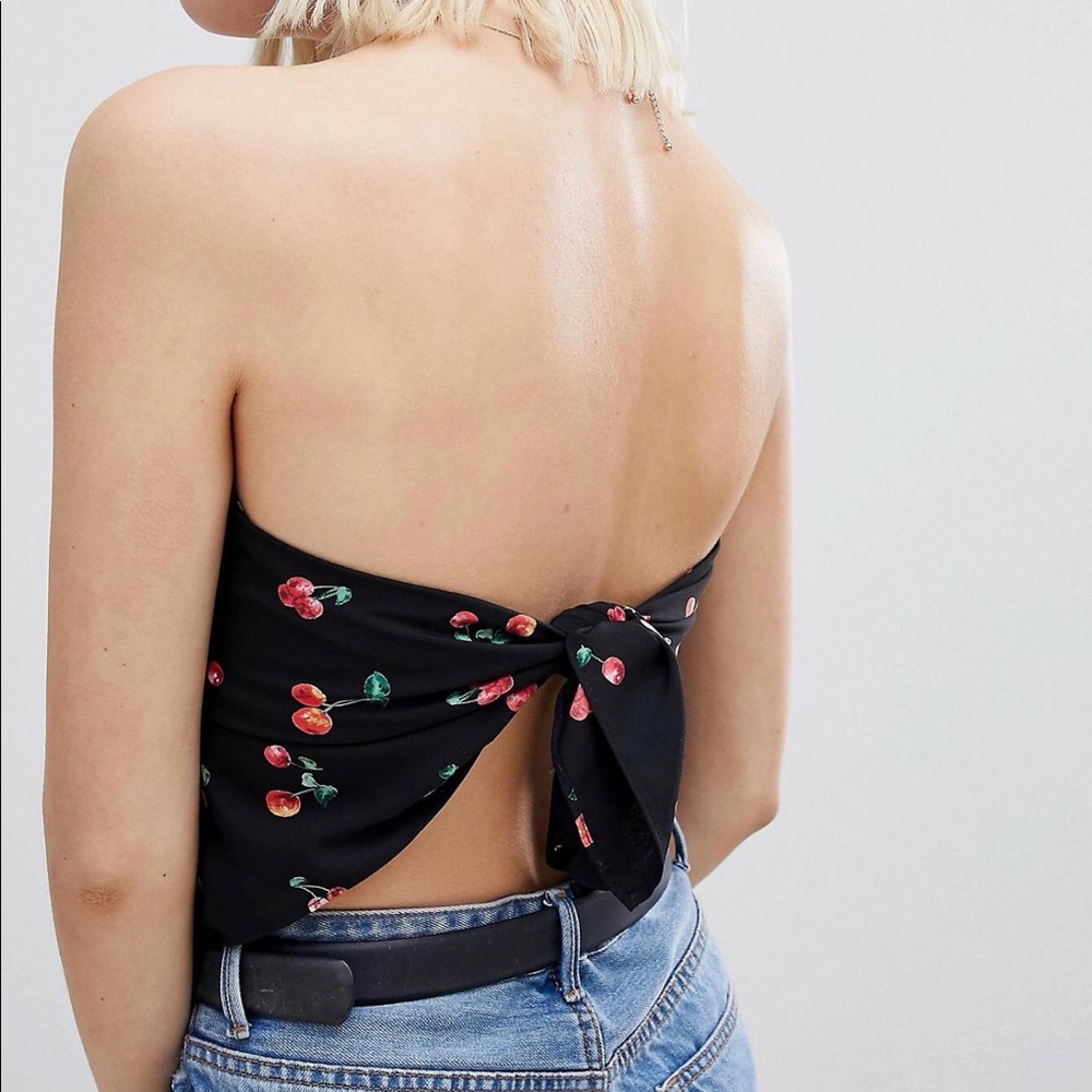 🆕“Put a cherry on it” Strapless Tie Back Top - Picture 3 of 5